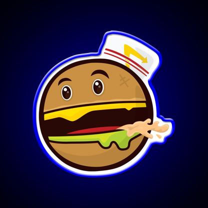 Burger Animal Fast Food Led Neon Sign For Burger Place Rgb Color