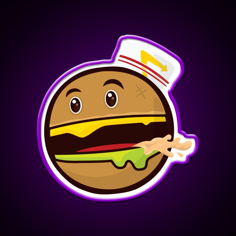 Burger Animal Fast Food Led Neon Sign For Burger Place Rgb Color