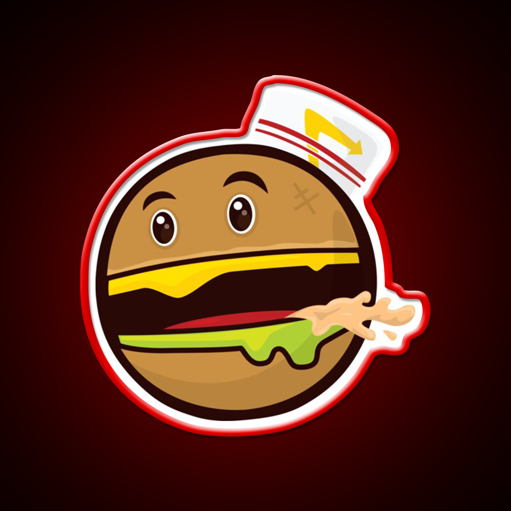 Burger Animal Fast Food Led Neon Sign For Burger Place Rgb Color