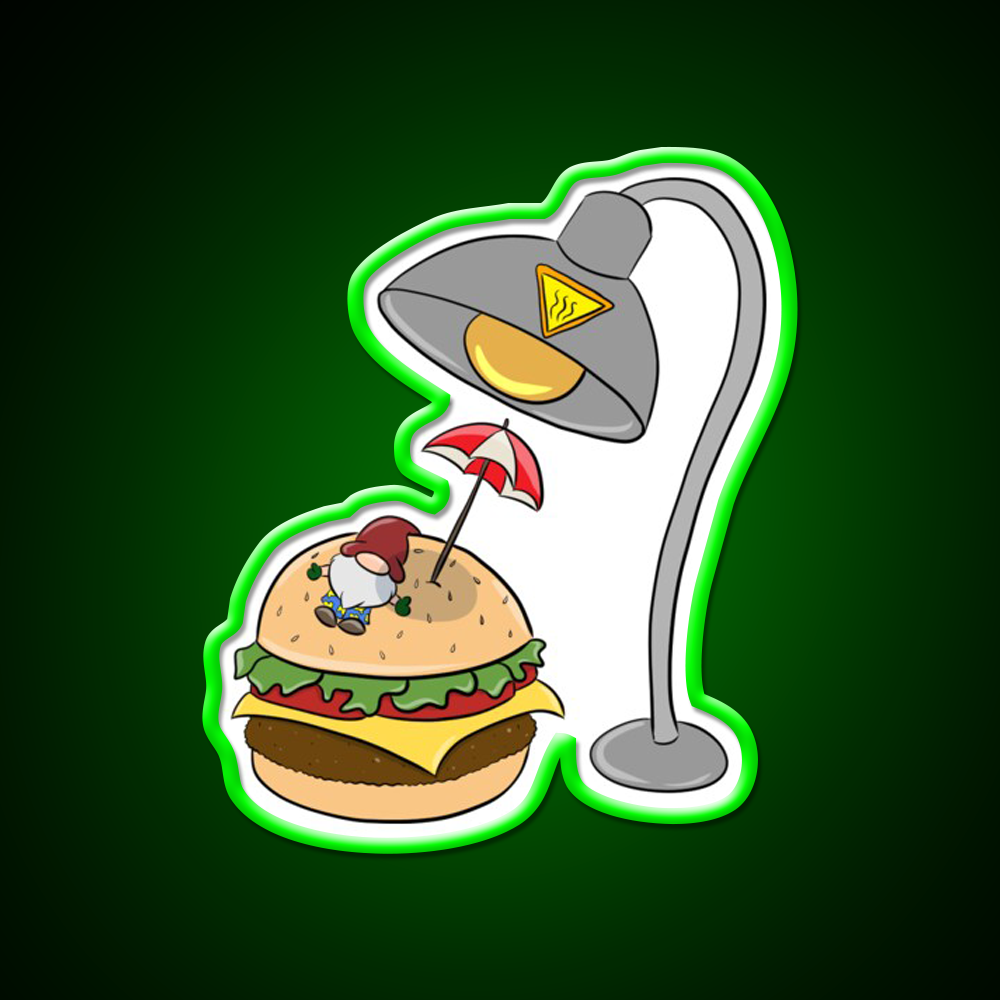 Burger Bathing Fast Food Led Neon Sign For Burger Place Rgb Color