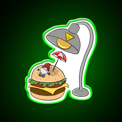 Burger Bathing Fast Food Led Neon Sign For Burger Place Rgb Color