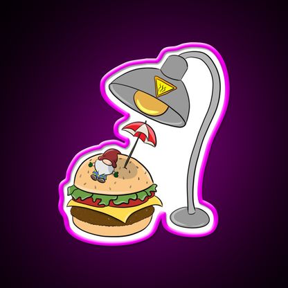 Burger Bathing Fast Food Led Neon Sign For Burger Place Rgb Color