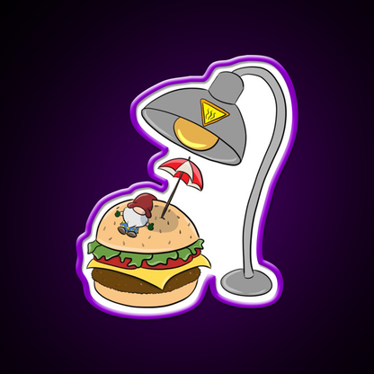 Burger Bathing Fast Food Led Neon Sign For Burger Place Rgb Color