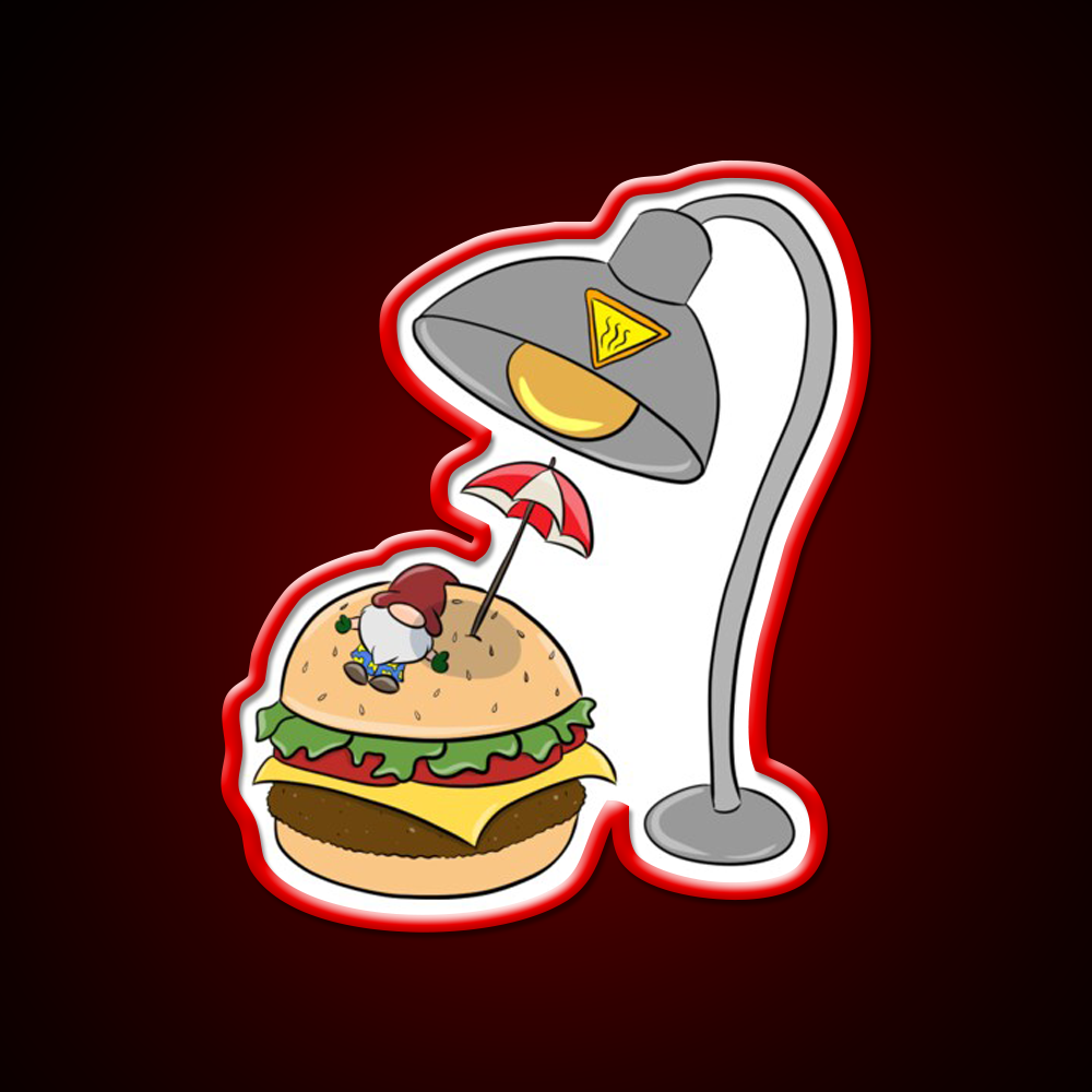 Burger Bathing Fast Food Led Neon Sign For Burger Place Rgb Color