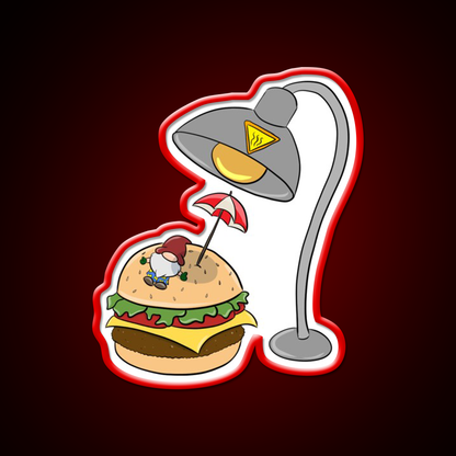 Burger Bathing Fast Food Led Neon Sign For Burger Place Rgb Color