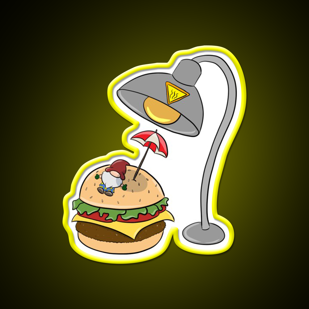 Burger Bathing Fast Food Led Neon Sign For Burger Place Rgb Color