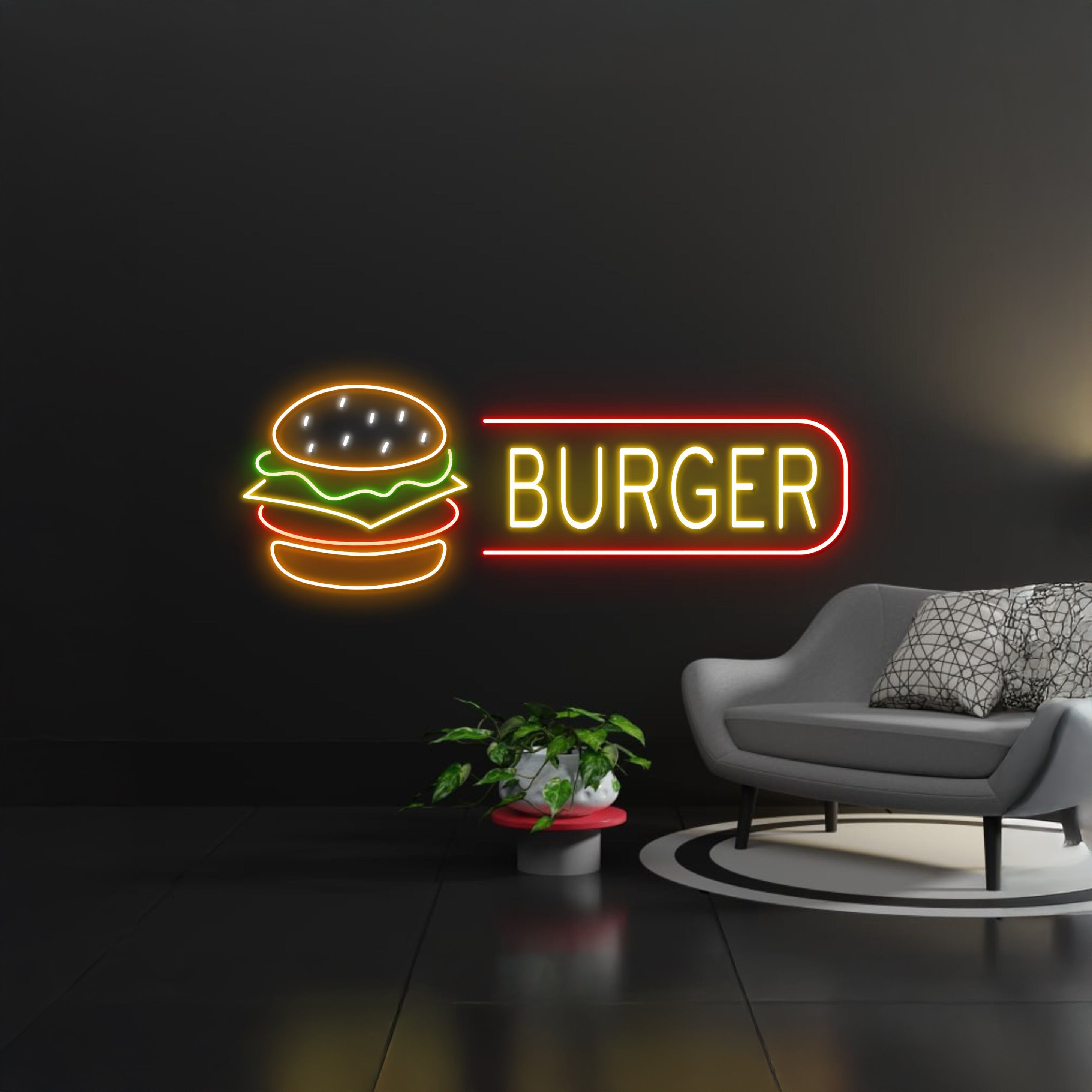 Burger Burger Led Sign Custom Name Neon Lights | Shineneon