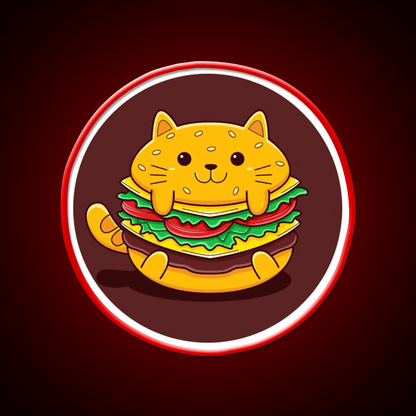 Burger Cat Fast Food Led Neon Sign For Burger Place Rgb Color - Shineneon