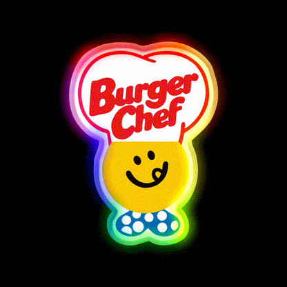 Burger Chef Defunct Chain Fast Food Led Neon Sign For Burger Place Rgb Color - LED neon sign close-up detail