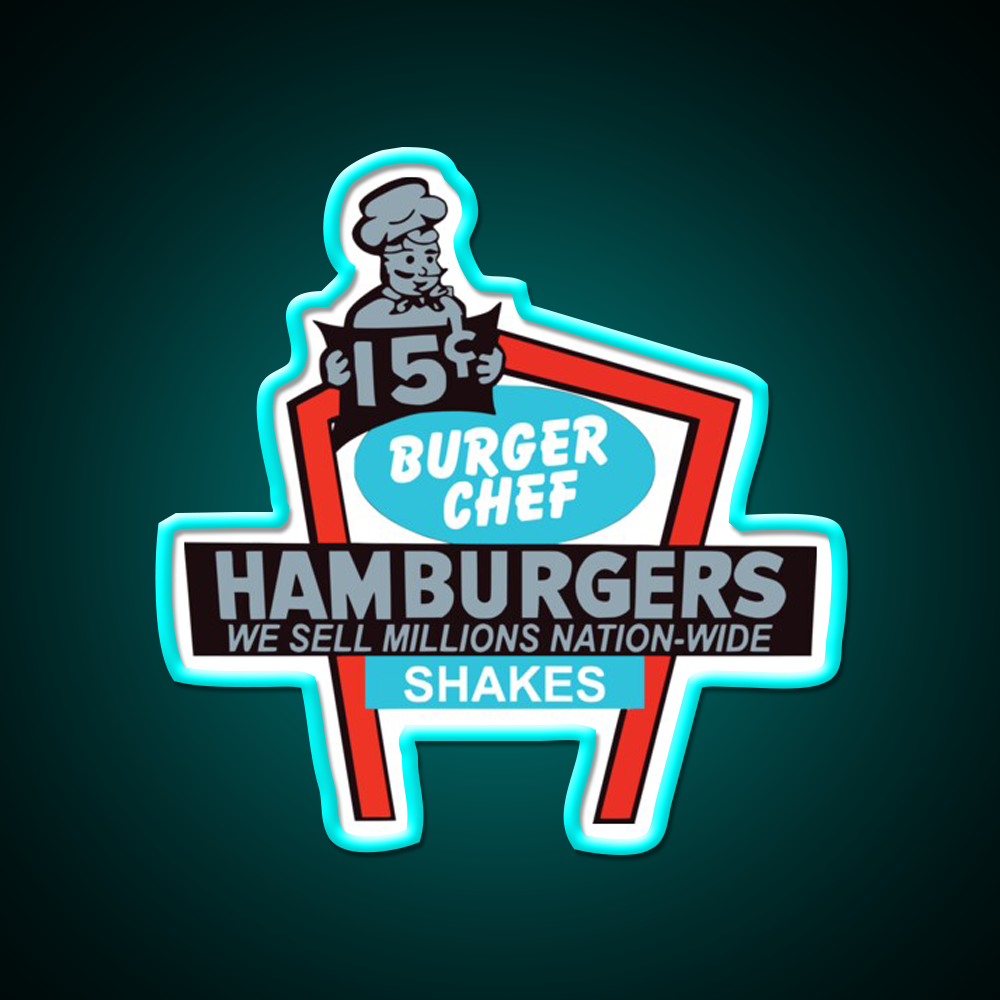 Burger Chef Fast Food Led Neon Sign For Burger Place Wall Decor Rgb Color