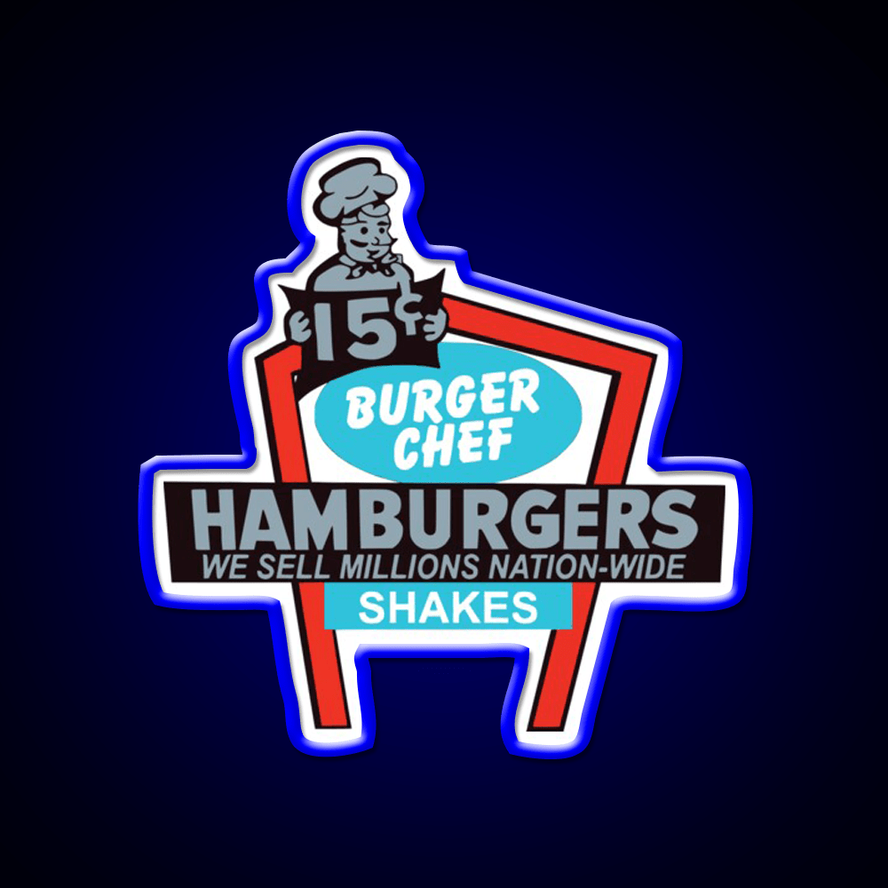 Burger Chef Fast Food Led Neon Sign For Burger Place Wall Decor Rgb Color - Shineneon