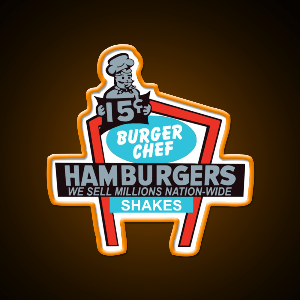 Burger Chef Fast Food Led Neon Sign For Burger Place Wall Decor Rgb Color - Shineneon