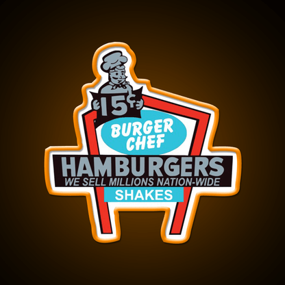 Burger Chef Fast Food Led Neon Sign For Burger Place Wall Decor Rgb Color - Shineneon