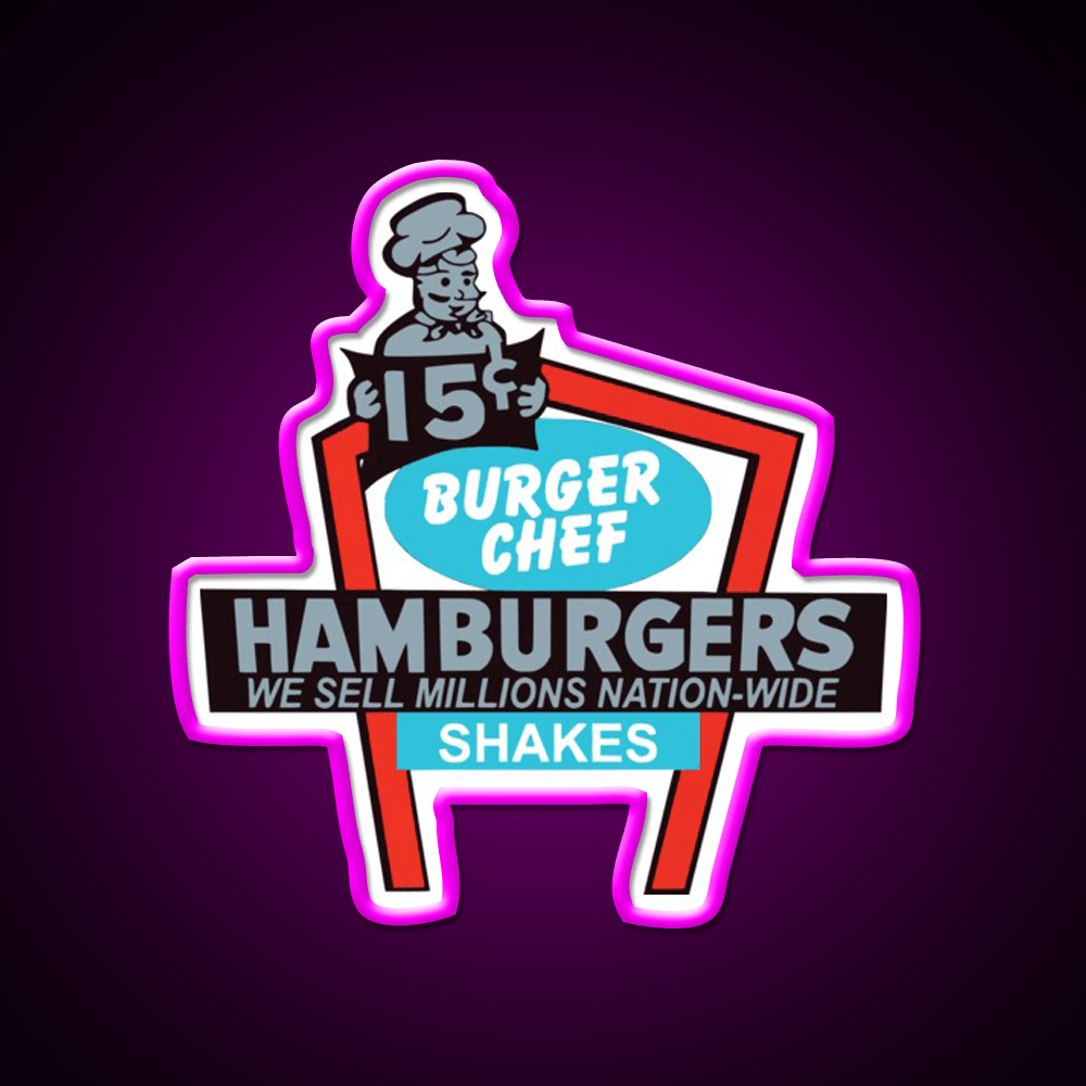 Burger Chef Fast Food Led Neon Sign For Burger Place Wall Decor Rgb Color - Shineneon