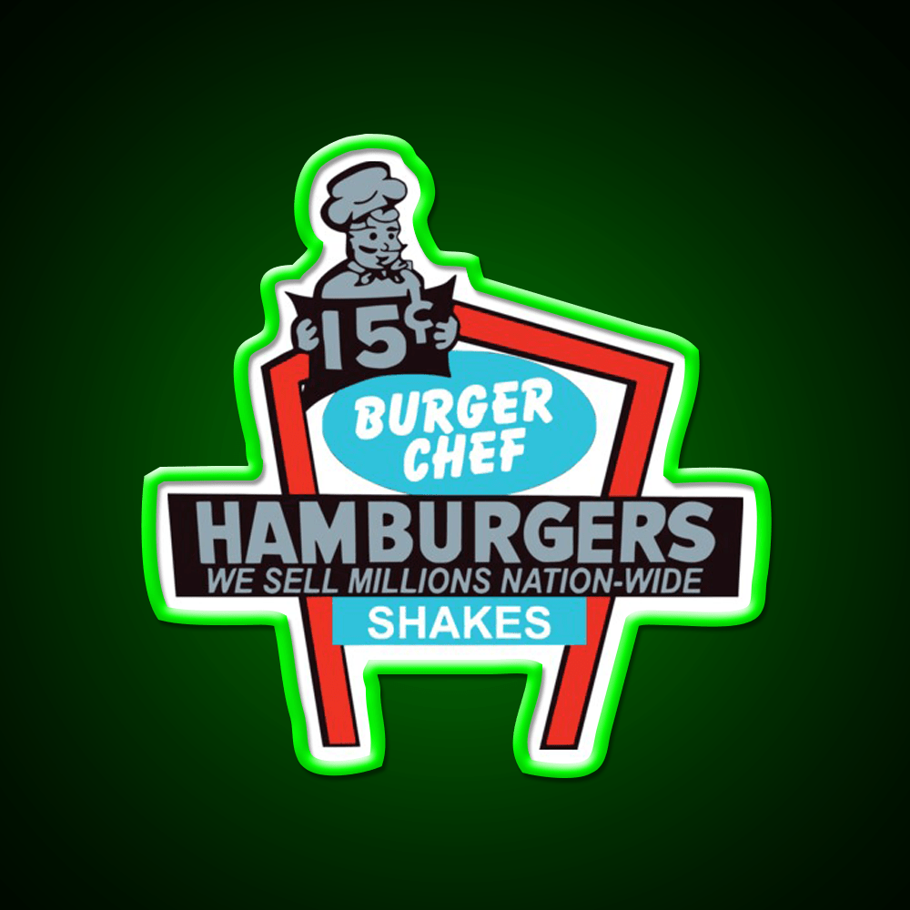 Burger Chef Fast Food Led Neon Sign For Burger Place Wall Decor Rgb Color - Shineneon