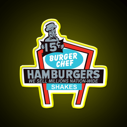 Burger Chef Fast Food Led Neon Sign For Burger Place Wall Decor Rgb Color - Shineneon