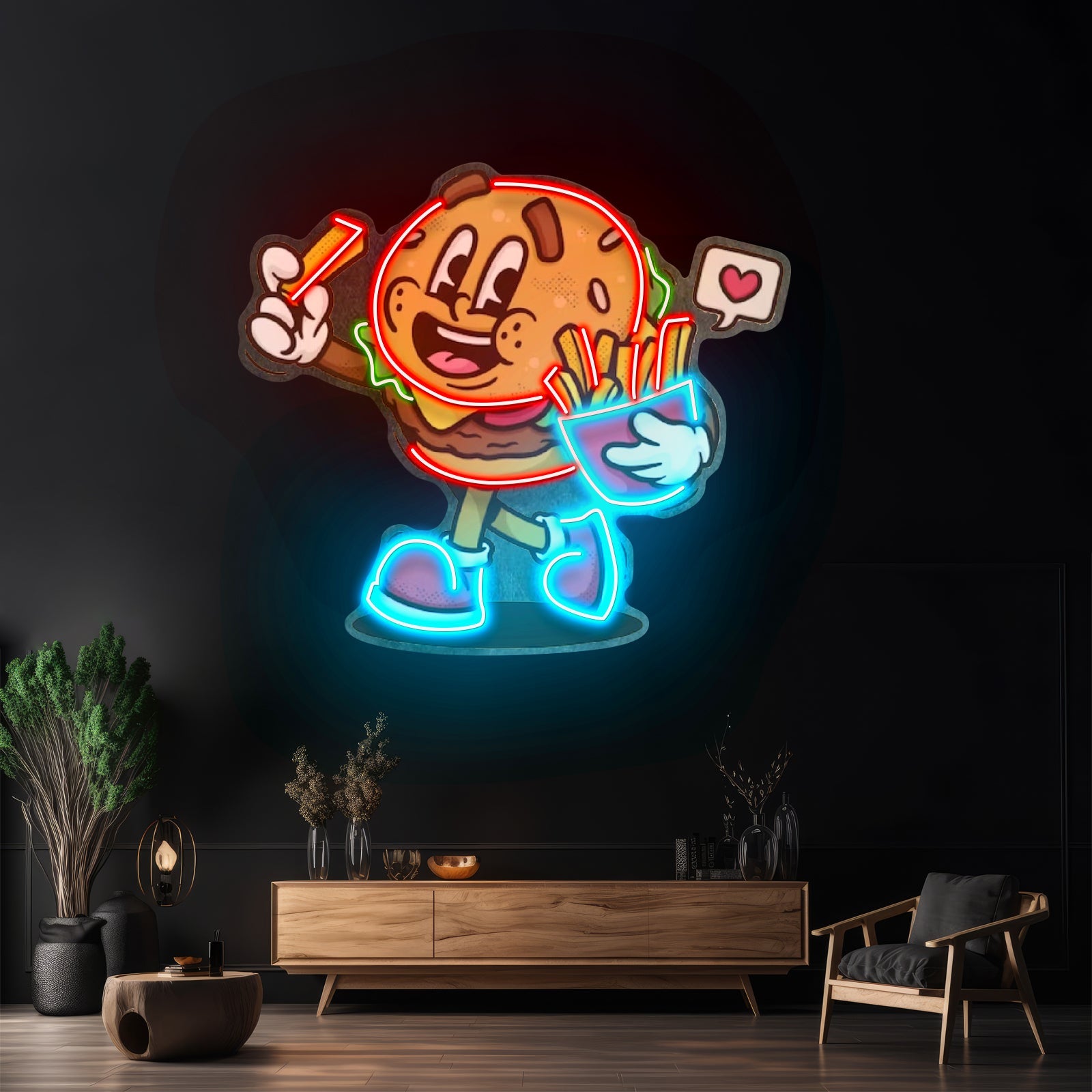 Burger Cute Trendy Retro Led Neon Sign Light Custom Led Signs - Shineneon