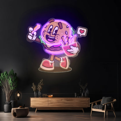 Burger Cute Trendy Retro Led Neon Sign Light Custom Led Signs