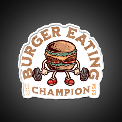 Burger Eating Champion Fast Food Hamburger Led Neon Sign For Burger Place Rgb Color - Shineneon