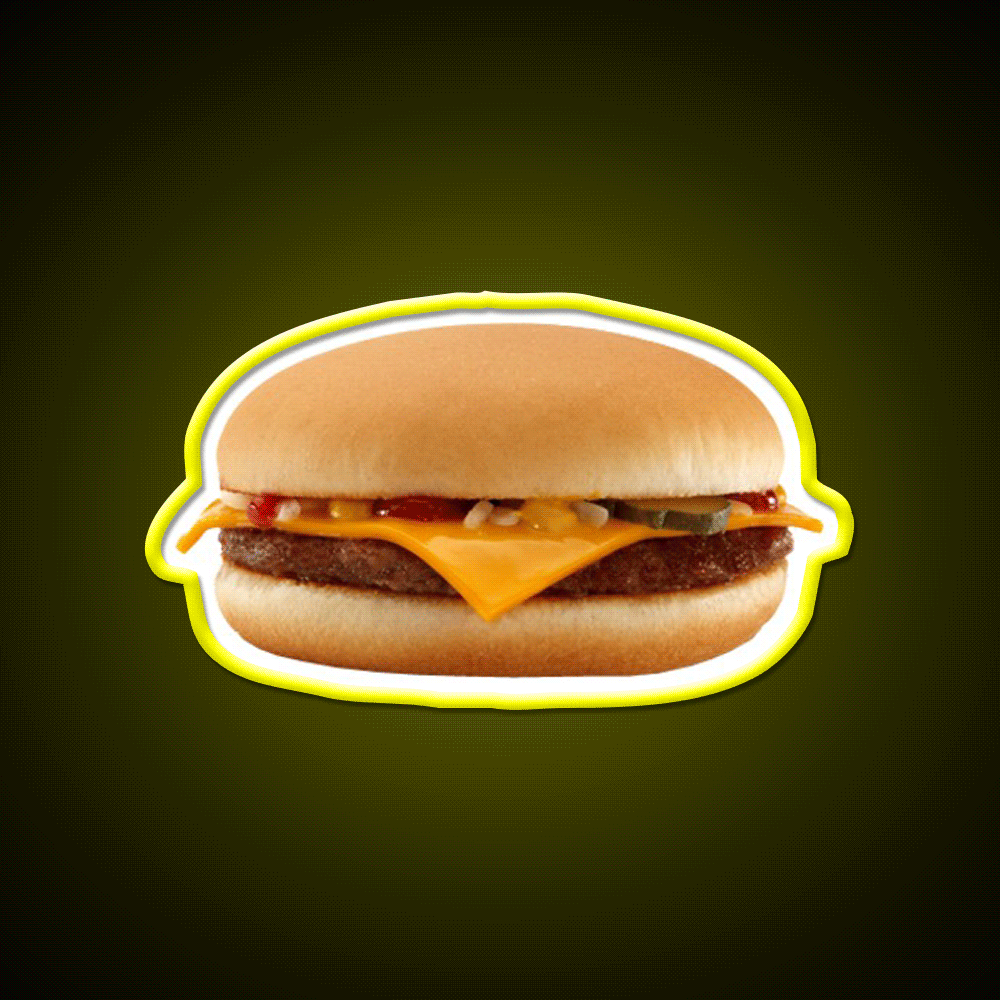 Burger Fast Food Led Neon Sign For Burger Place Led Sign Rgb Color - Custom LED neon sign front view