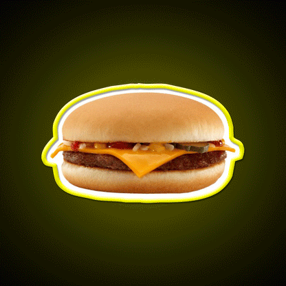 Burger Fast Food Led Neon Sign For Burger Place Led Sign Rgb Color - Custom LED neon sign front view