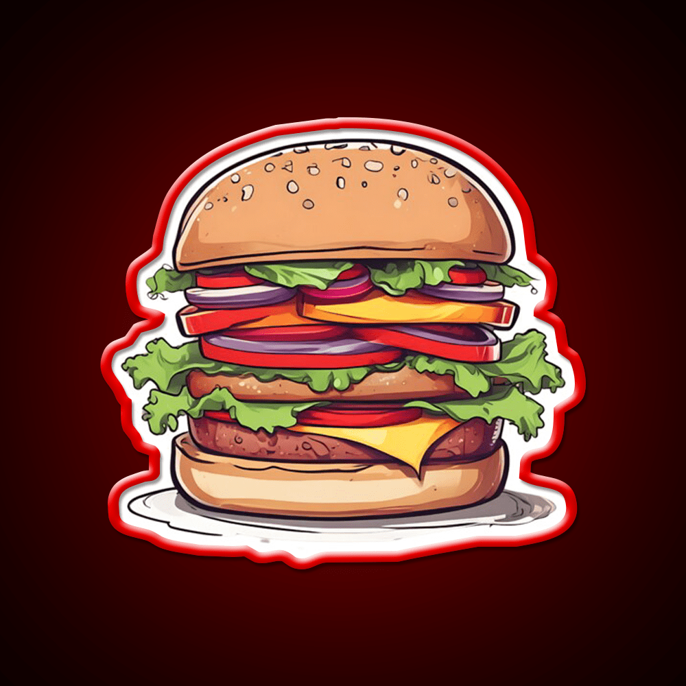 Burger Fast Food Led Neon Sign For Burger Place Neon Sign Rgb Color - Shineneon