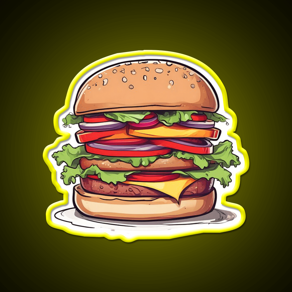 Burger Fast Food Led Neon Sign For Burger Place Neon Sign Rgb Color - Shineneon