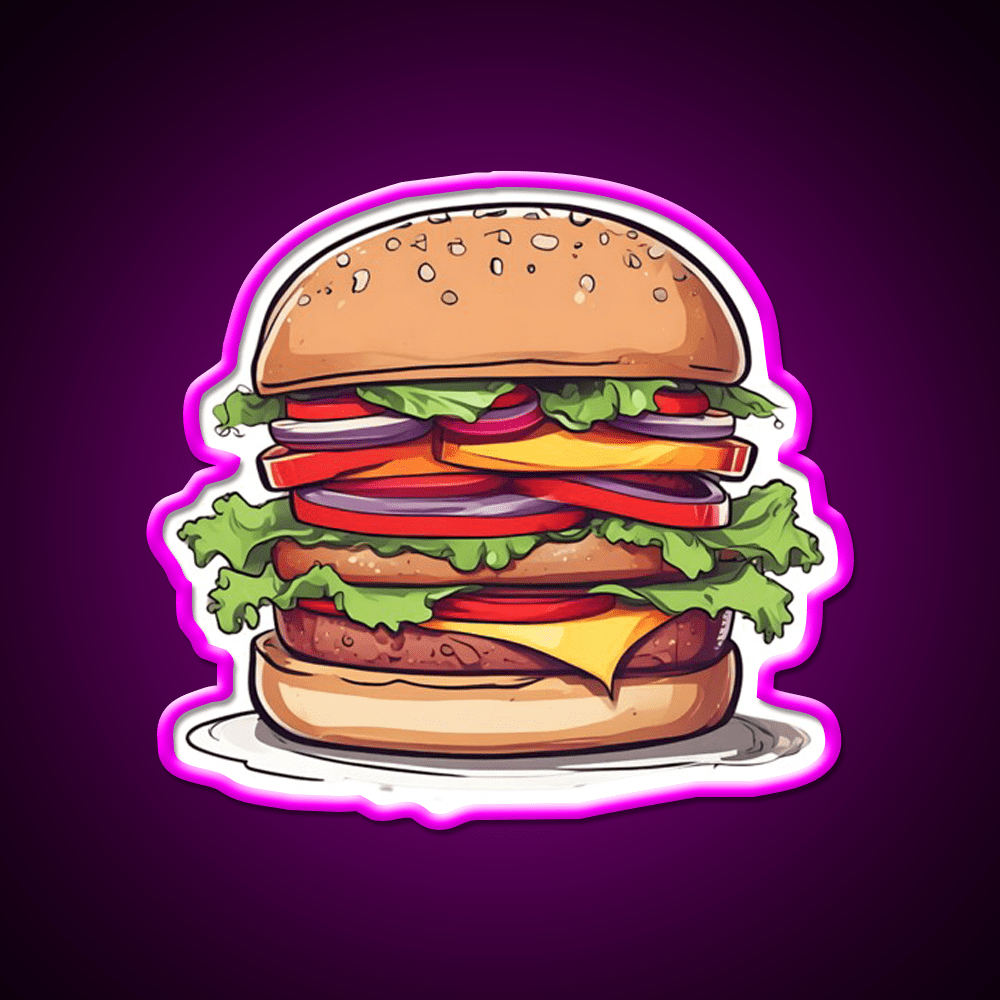 Burger Fast Food Led Neon Sign For Burger Place Neon Sign Rgb Color - Shineneon