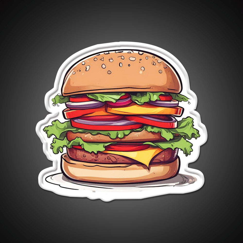 Burger Fast Food Led Neon Sign For Burger Place Neon Sign Rgb Color - Shineneon
