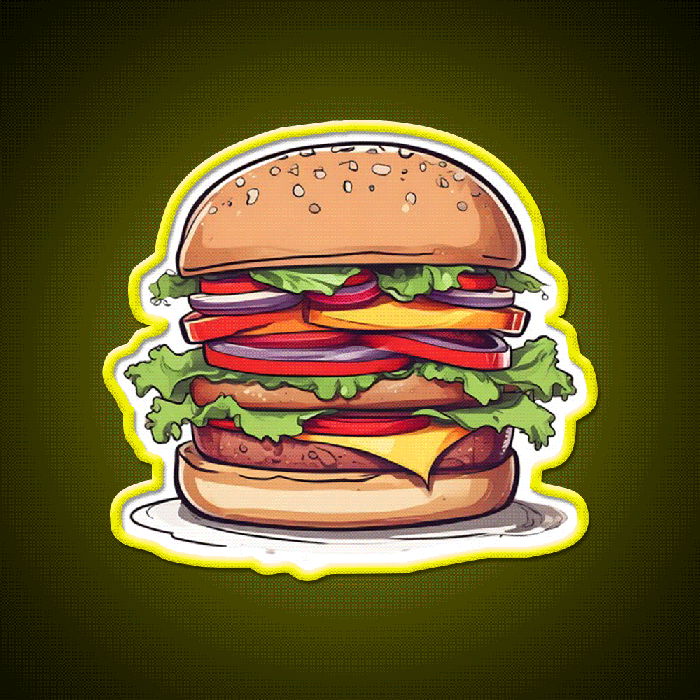 Burger Fast Food Led Neon Sign For Burger Place Neon Sign Rgb Color