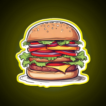 Burger Fast Food Led Neon Sign For Burger Place Neon Sign Rgb Color