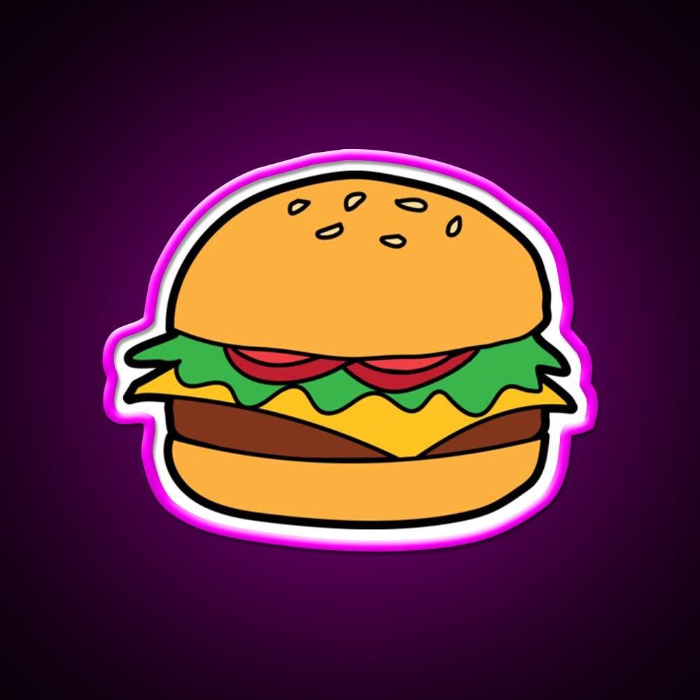Burger Fast Food Led Neon Sign For Burger Place Rgb Color