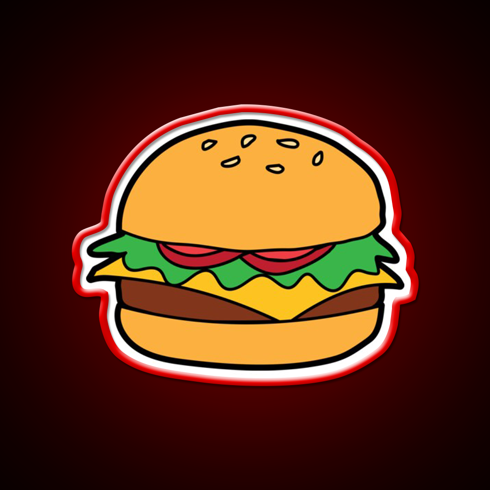 Burger Fast Food Led Neon Sign For Burger Place Rgb Color