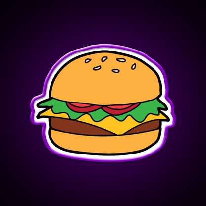 Burger Fast Food Led Neon Sign For Burger Place Rgb Color - Shineneon