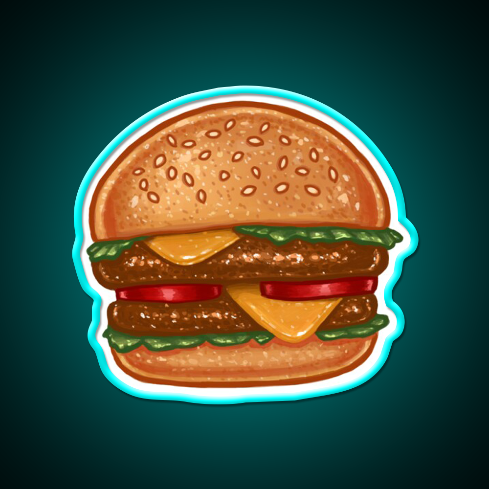 Burger Fast Food Led Neon Sign For Burger Place Wall Art Rgb Color