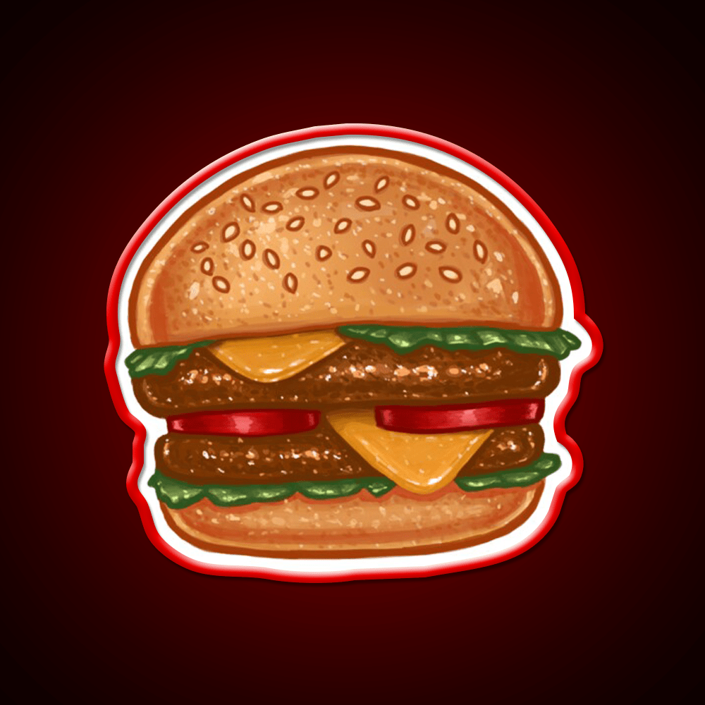 Burger Fast Food Led Neon Sign For Burger Place Wall Art Rgb Color - Shineneon
