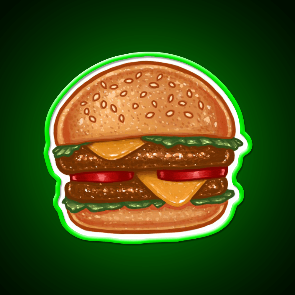 Burger Fast Food Led Neon Sign For Burger Place Wall Art Rgb Color - Shineneon
