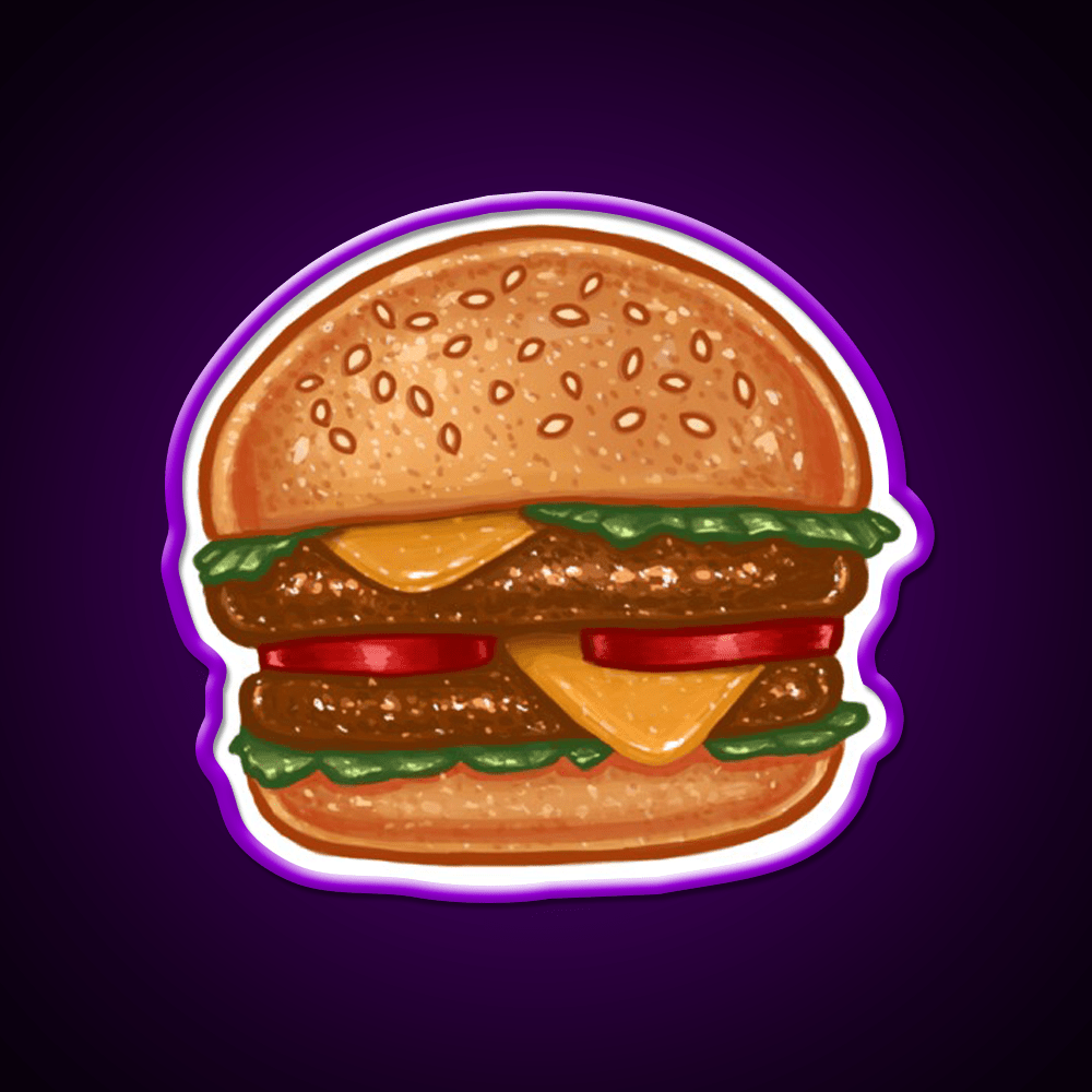 Burger Fast Food Led Neon Sign For Burger Place Wall Art Rgb Color - Shineneon
