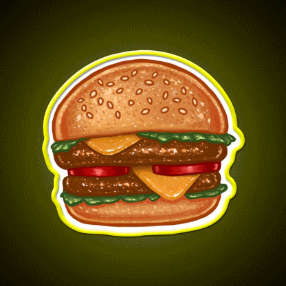 Burger Fast Food Led Neon Sign For Burger Place Wall Art Rgb Color - Custom LED neon sign front view