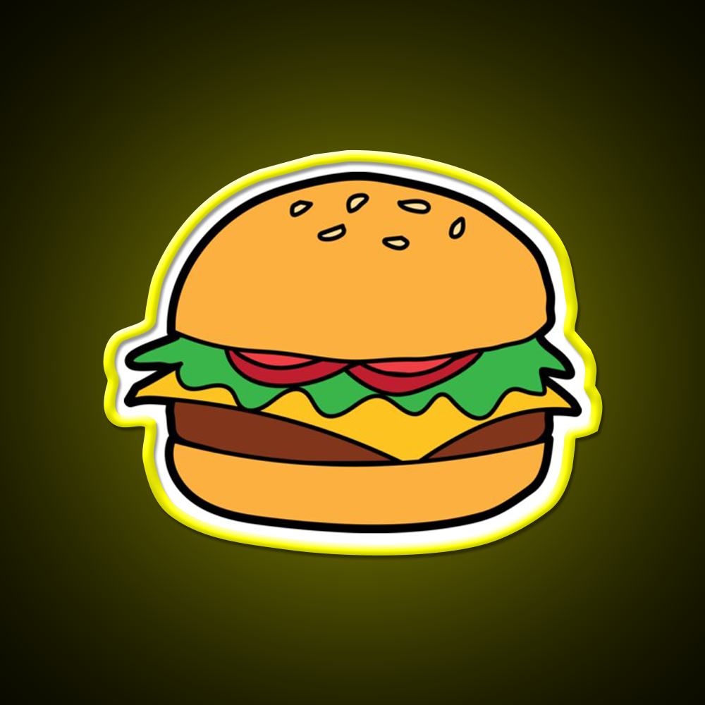 Burger Fast Food Led Neon Sign For Burger Place Rgb Color