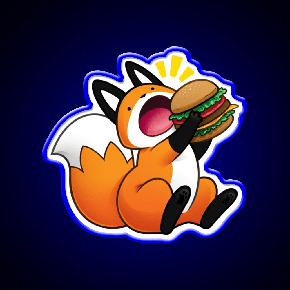 Burger Fox Snack Food Led Neon Sign Rgb Color - Shineneon