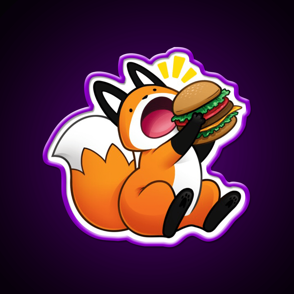 Burger Fox Snack Food Led Neon Sign Rgb Color - Shineneon
