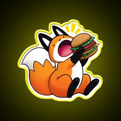 Burger Fox Snack Food Led Neon Sign Rgb Color - Shineneon