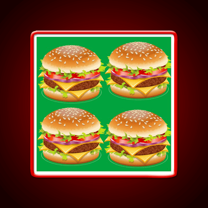 Burger Hamburger Cheeseburger Pattern Led Neon Sign For Burger Place Rgb Color - Shineneon