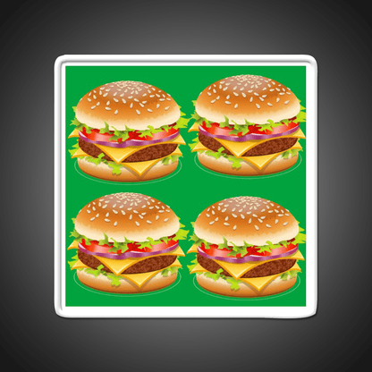 Burger Hamburger Cheeseburger Pattern Led Neon Sign For Burger Place Rgb Color - Shineneon
