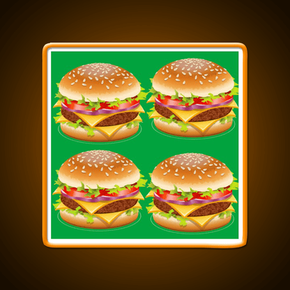 Burger Hamburger Cheeseburger Pattern Led Neon Sign For Burger Place Rgb Color - Shineneon