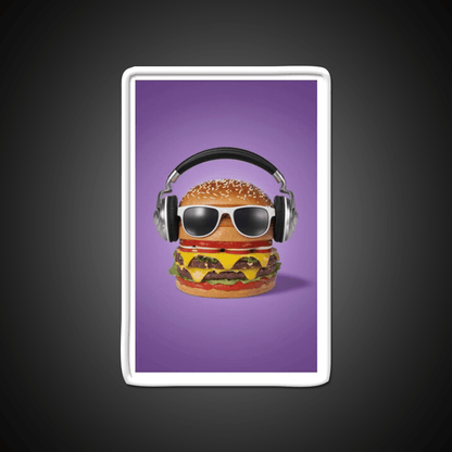 Burger Headphones Fast Food Led Neon Sign For Burger Place Rgb Color - Shineneon