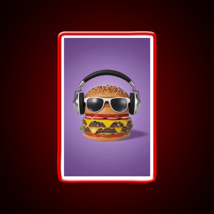 Burger Headphones Fast Food Led Neon Sign For Burger Place Rgb Color - Shineneon