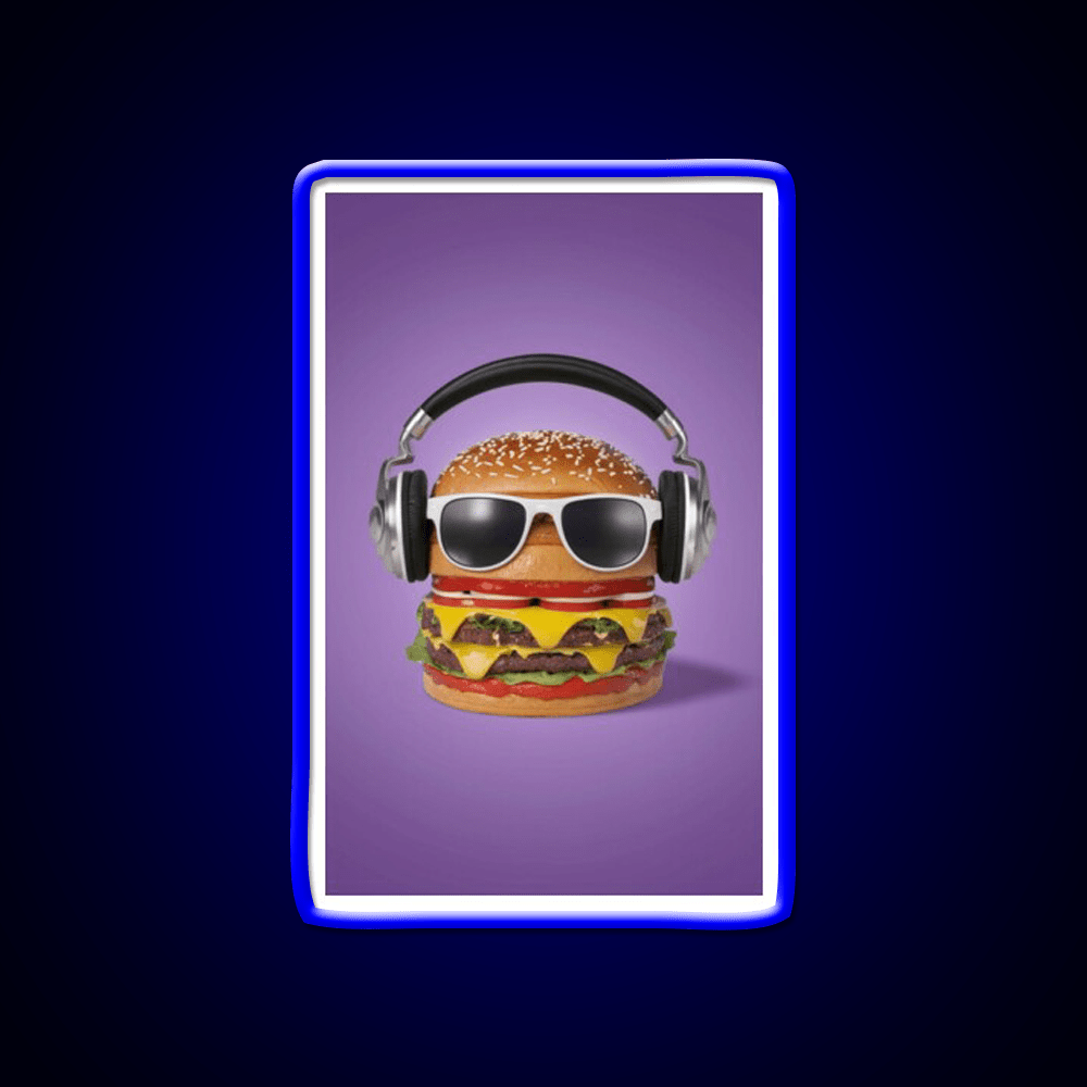Burger Headphones Fast Food Led Neon Sign For Burger Place Rgb Color - Shineneon