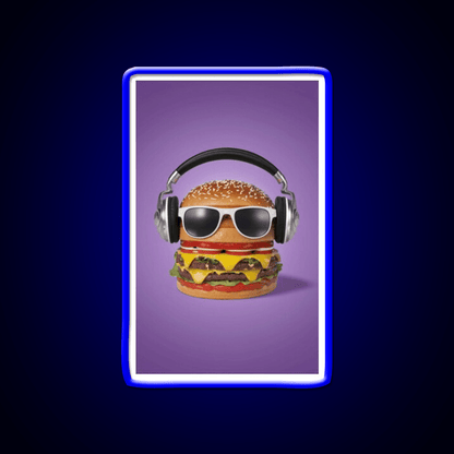 Burger Headphones Fast Food Led Neon Sign For Burger Place Rgb Color - Shineneon